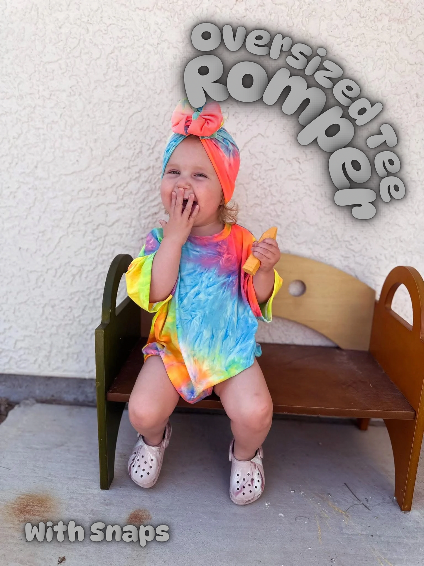 Mystery Oversized Tee Romper W/Snaps